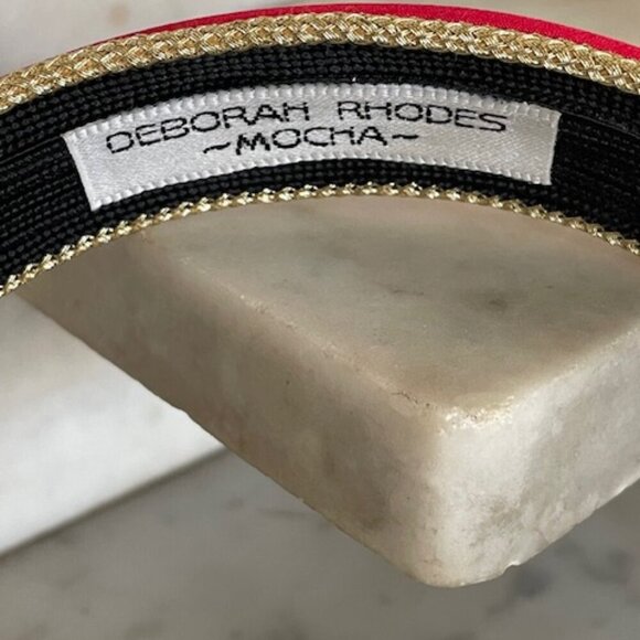 DEBORAH RHODES MOCHA Red Gold Padded Vintage Headband - Picture 2 of 14